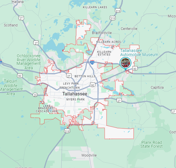 Map of Tallahassee Florida